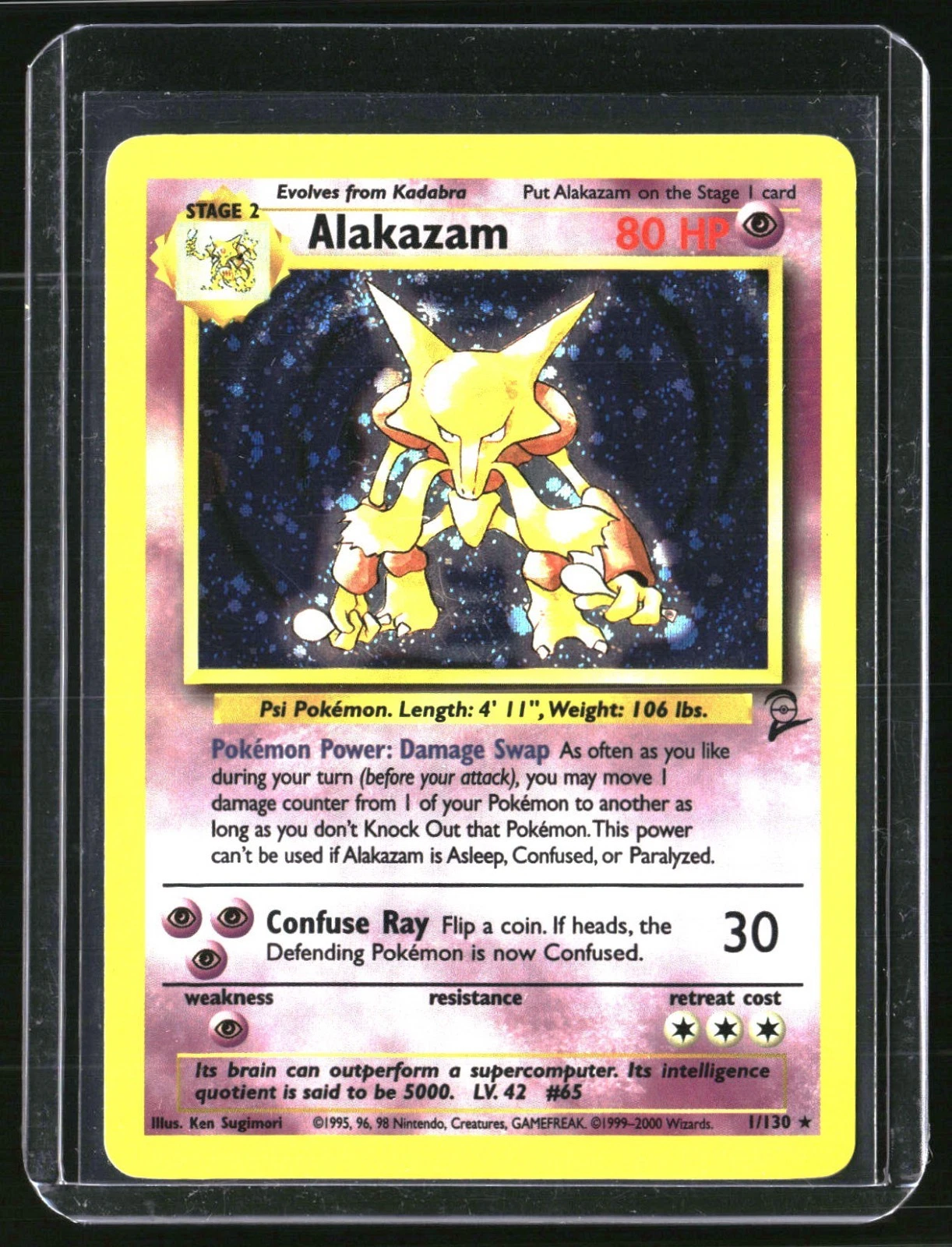 2000 Pokémon Base Set 2 Alakazam Rare Holo 1/130