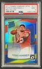 PATRICK MAHOMES II PSA 9 2017 DONRUSS OPTIC 177 RED YELLOW PRIZM RC RATED ROOKIE