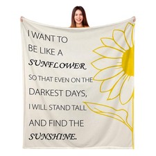 Sunflower Throw Blanket Inspirational Gift Women Daughter Sister 50x60 Inch