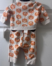 Cat Jack Baby Halloween Pumpkin Outfit Set 0-3M NWT 2 Pc Unisex Fall