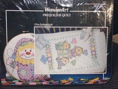 Embroidery Kit Wonder Art Pre-quilted Clown  30x42 In. Brand New