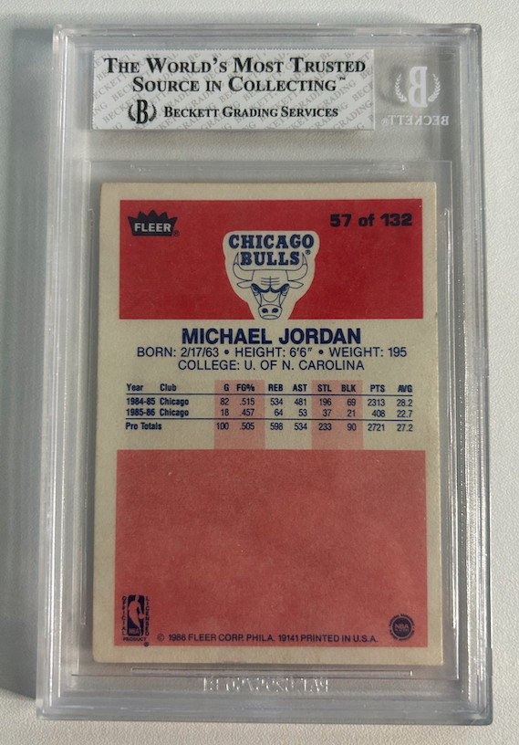 MICHAEL JORDAN 1986-87 FLEER Rookie BGS 5 view 4