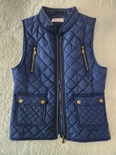 I   Pinc Girls L 14 Quilted Vest Navy Blue