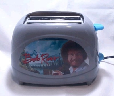 Bob Ross Face Toaster- 2 Slice Bread Toaster, Gray  