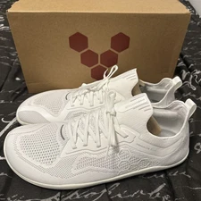NEW Vivobarefoot Primus Lite Knit Bright White Sz 10 Men’s