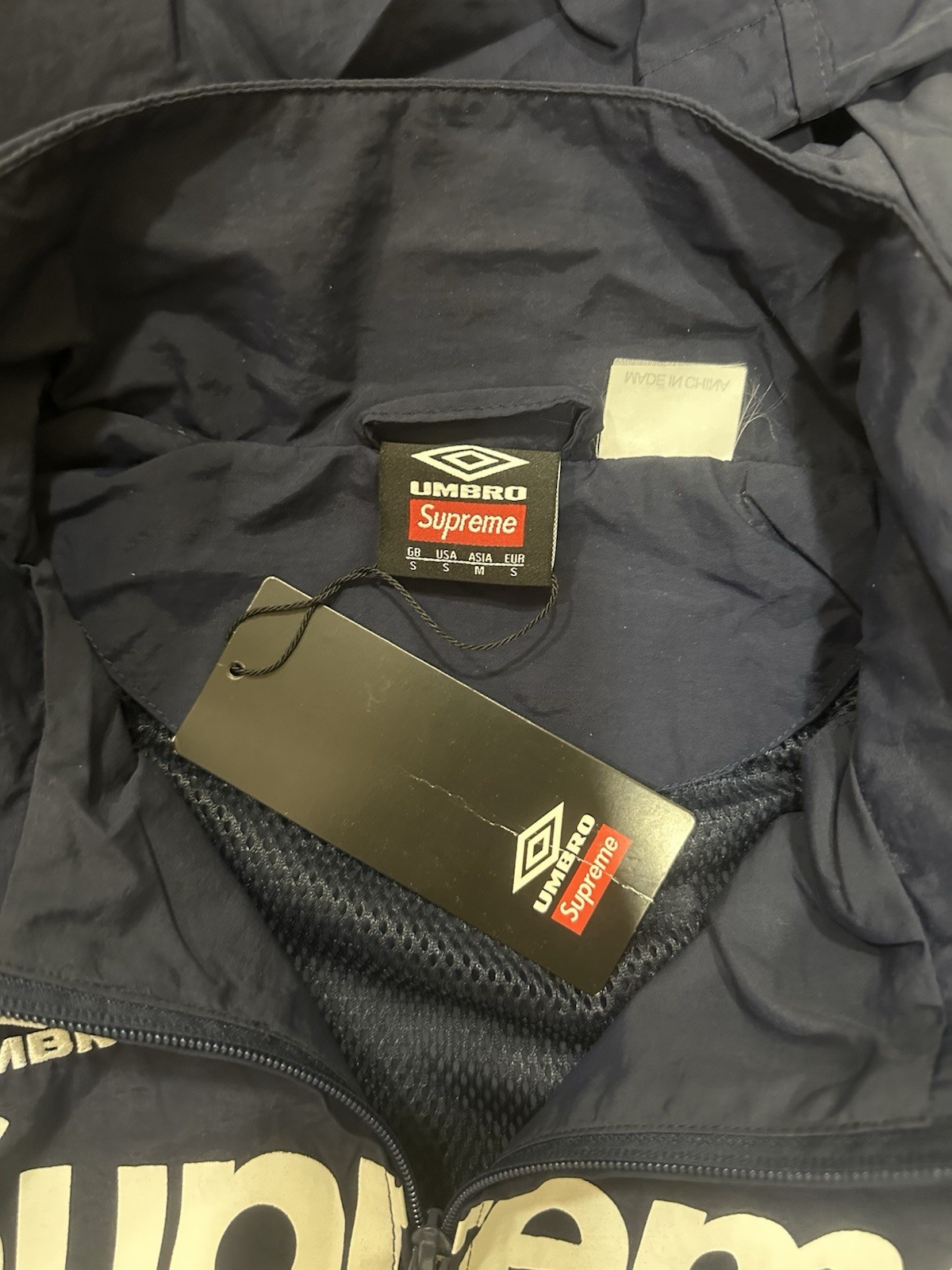 Supreme Umbro navy and white shell track jacket - Small image 7