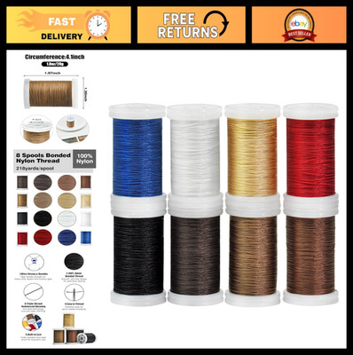 Heavy Duty Upholstery Thread Kit - 8 Spools Durable Bonded Nylon, 218 Yds, Sewin