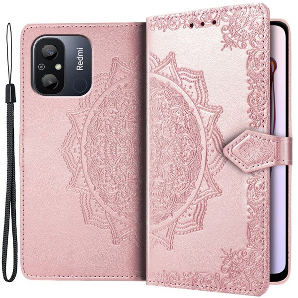 KlapphüLle FüR Xiaomi Redmi 12C, Mandala, RoséGold-image