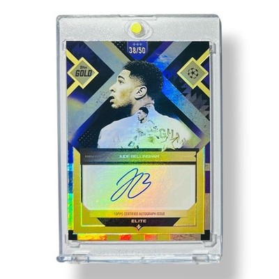 Jude Bellingham /50 Auto Topps UEFA Champions League Gold Real Madrid No PSA