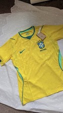 Nike Brazil Home Shirt Size M Yellow Short Sleeve Adults 5 Stars