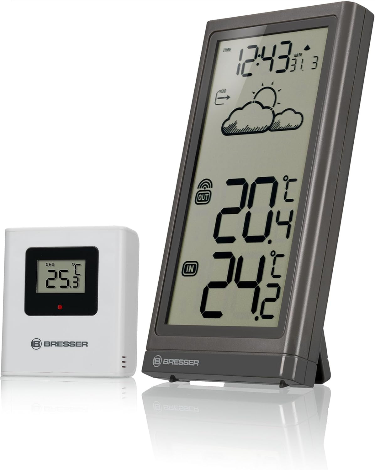 Stazione Meteo Design Moderno: Termometro Wireless con Display Colore