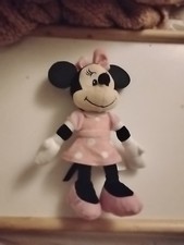 Disney Minnie Mouse Pink Dress 11" Plush Doll Stuffed Animal Toy Used