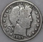 1907-S Barber Half 90% Silver, 100+ years Old As Shown [SN02]