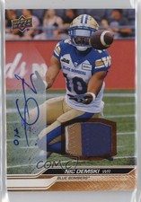 2024 Upper Deck CFL Game Patch Auto 28/99 Nic Demski #57 Patch Auto l5j