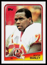 Dexter Manley, 1988 Topps, #20, Washington Redskins,