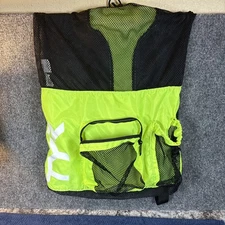 TYR Swim Gear Big Bag Backpack Mesh Mummy Drawcord Adjustable Neon Yellow