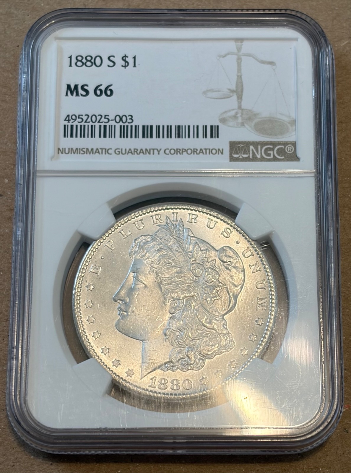 1880-S $1 Morgan Silver Dollar NGC MS66 Free Shipping!