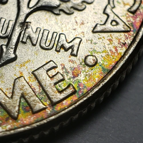 1964 10c Roosevelt Silver Dime - Neon Rainbow Rim Toning - BU - SKU-Y6127