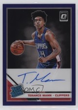 2019 Donruss Optic Rated Rookie Purple Prizm Signatures Terance Mann Auto 0l6m