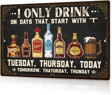 Vintage Metal Tin Sign Putuo Decor Bar for Home Bar Decor 8x12