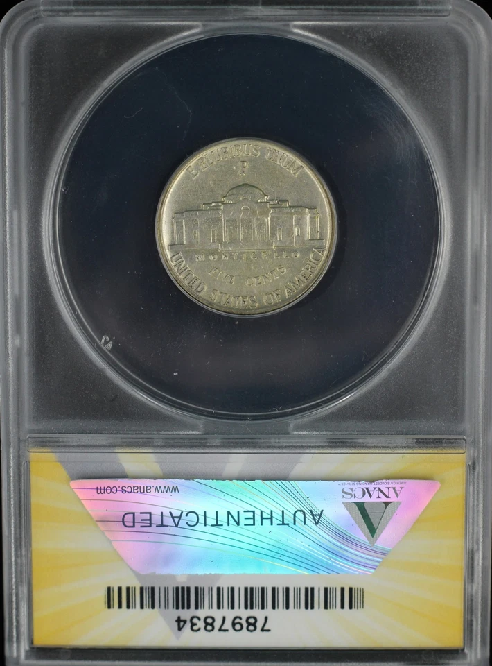 1943-P JEFFERSON NICKEL 5C ANACS XF DETAILS DOUBLED DIE OBVERSE FS-103 (97834) - Image 2 of 3