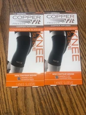2 Copper Fit Freedom Knee Compression Sleeve Copper Infused Large 14"-16" NIB