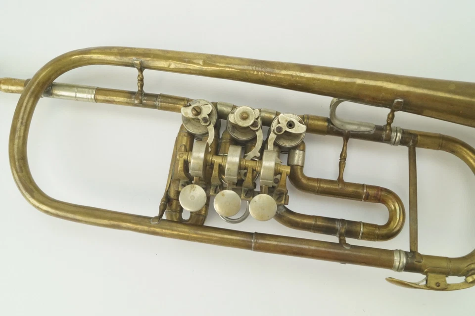 Vintage-Drehventil-Trompete von Jul. Rudolph, Gotha inklusive Mundstück - Bild 4 von 4