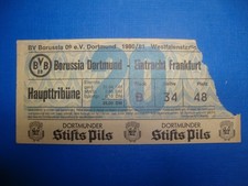 80/81 Ticket BVB Dortmund Eintracht Frankfurt Eintrittskarte Bundesliga Sammler