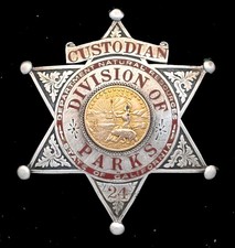 California State Parks - Division of Parks - Ranger Custodian badge - 1930-1945