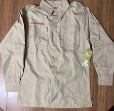 Boy Scouts Of America Tan Youth Uniform Shirt Long Sleeve Large BSA NWT Pocket