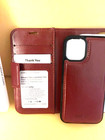 Navor Red Detachable Magnetic Leather Wallet Case For iPhone 12 Mini RFID, NEW