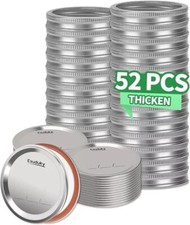 Canning Lids and Rings 52 Count Regular Mouth Mason Jar Band for Ball Kerr Jars