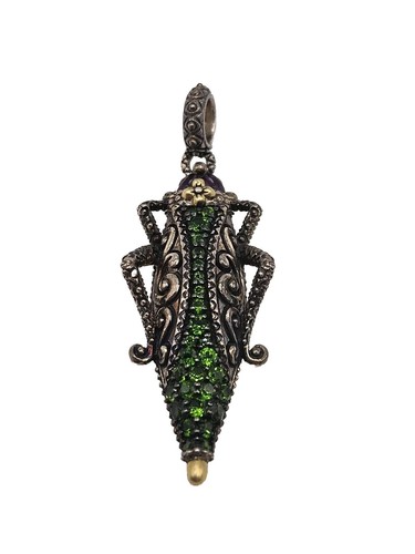 Barbara Bixby Designer Sterling Silver & 18k Gold Grasshopper Pendant