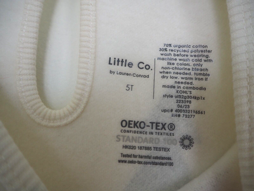 Little Co by Lauren Conrad elfenbeinfarben entspanntes Fleecekleid Peace Vogel Sterne Gr. 5T neu mit Etikett - Bild 6 von 7