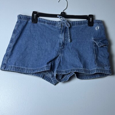 Vintage Women's Hang Ten Denim Loose Fitting Shorts Cargo Pocket Size M USA