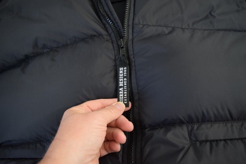 Sierra Designs Down Puffer Large Parker Jacket Black Hooded Full Zip - Picture 9 of 10