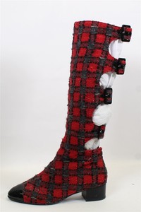 red chanel boots