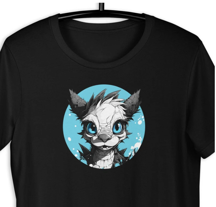 New T-Shirt  Unisex Dragon t-shirt, Fantasy, Graphic tees, Unisex, Black T-Shirt-image
