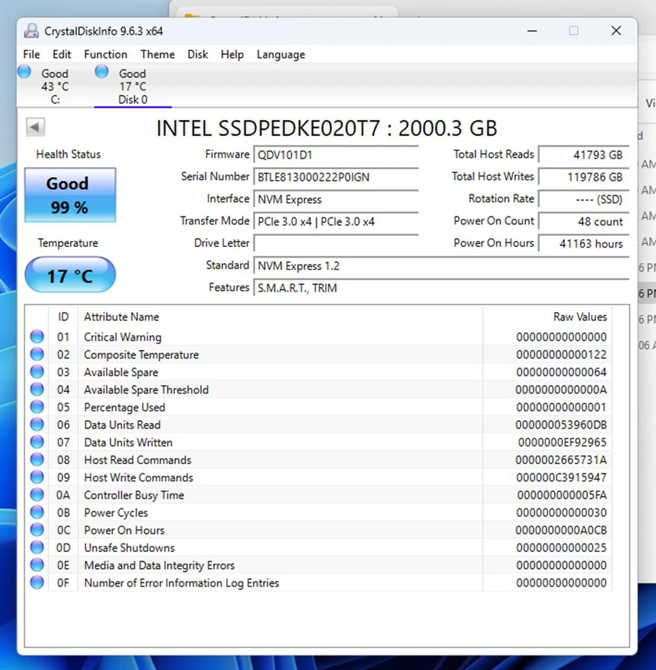 Intel 2TB PCIe SSD DC P4600 Series SSDPEDKE020T7C HHHL 99% Health - Image 2 of 4