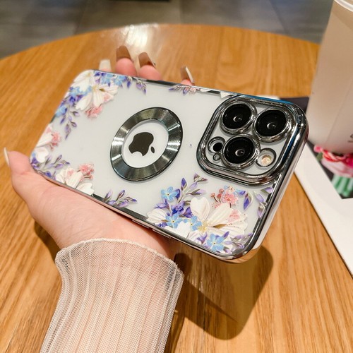Case For iPhone 15 14 Pro Max 13 12 11 ShockProof Flower Plating Clear TPU Cover - Picture 13 of 19