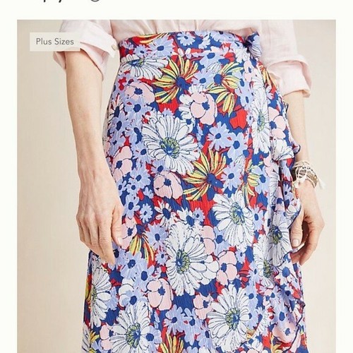 New Maeve Anthropologie Sybil Wrap Floral Skirt Size S - Picture 3 of 7