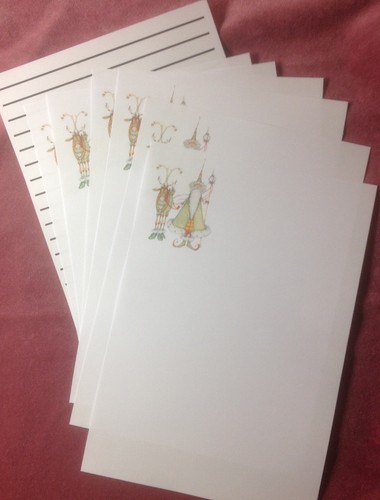 Wizard Santa & Reindeer festive Father Christmas writing paper stationery 6+6 - Picture 2 of 5