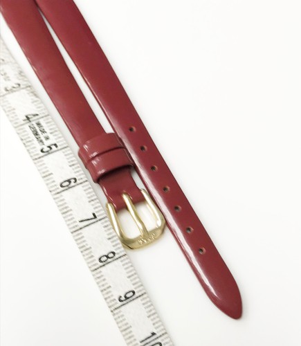 Speidel Genuine Leather Water Resistant Burgundy 10mm Gold Buckle Watch Band - Picture 5 of 5