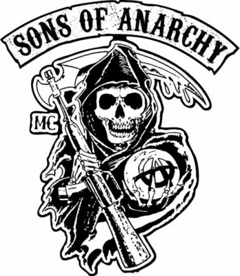 50x43cm Sons of Anarchy SOA STICKER AUFKLEBER - Biker Chopper USA Redwood