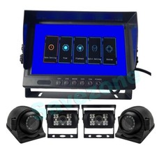 4x AHD 1080P Front Side Rear View Backup Camera 9" 4CH Split DVR Monitor Truck