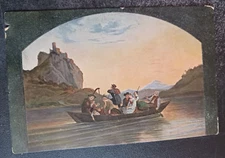 vtg postcard Ludwig Richter Uberfahrt am Schreckenstein boat unposted Germany