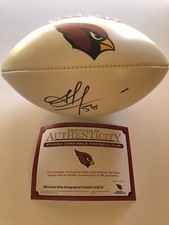 Jordan Hicks Signed Logo Football COA Arizona Cardinals Eagles Texas