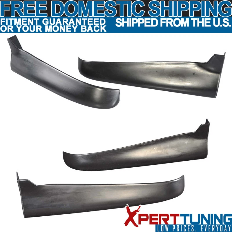 Fits Honda Civic 92-95 PU 2Pc Rear Bumper Lip Spoiler Valance Spats - Изображение 3 из 4