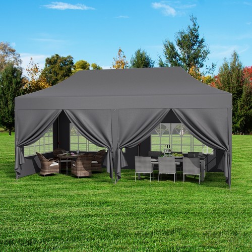 3x6m Heavy Duty Waterproof Pop Up Gazebo Garden Party Canopy Tent with 6 Sides - Picture 27 of 28