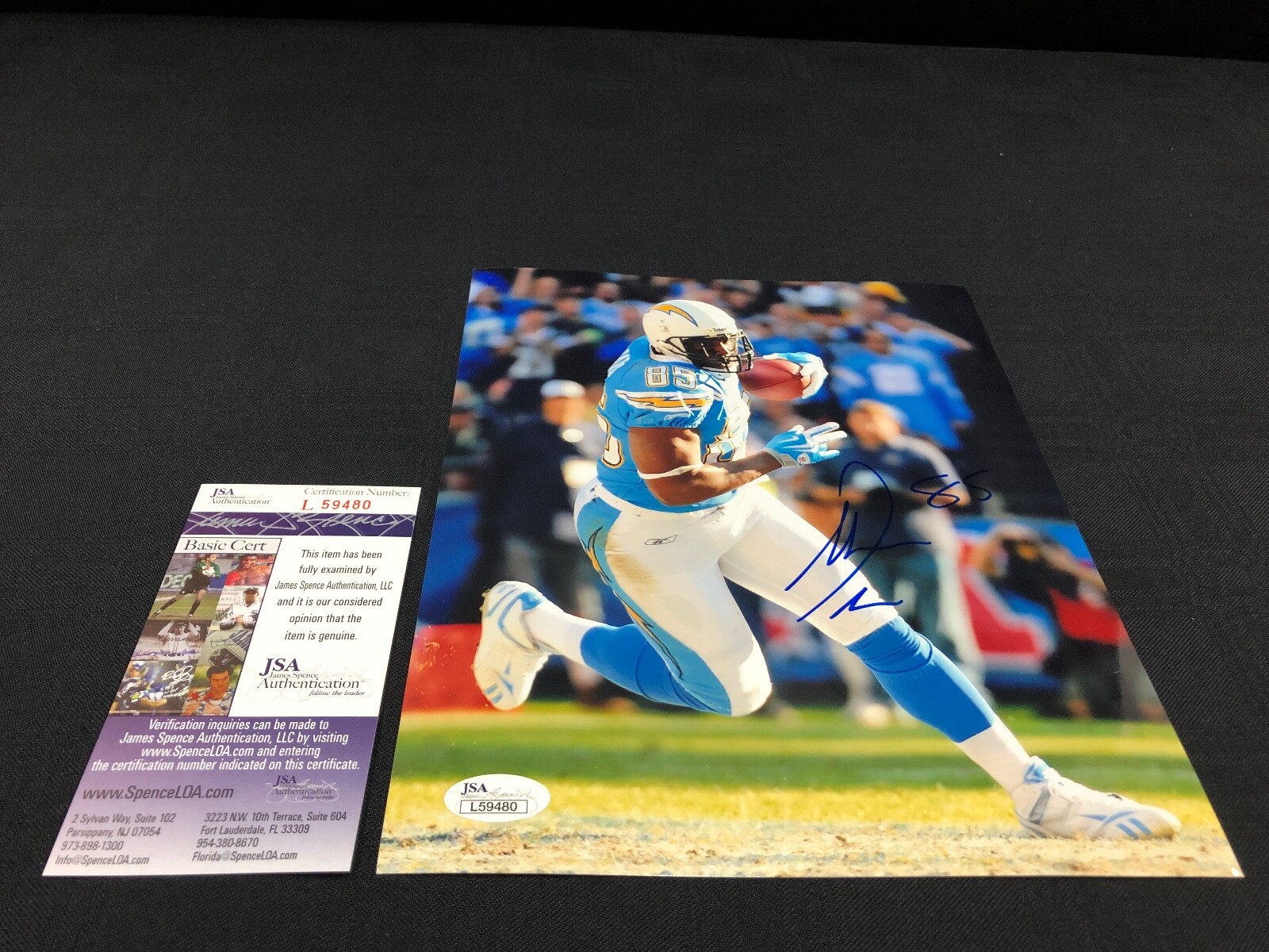 Antonio Gates Autographed Signed Los Angeles Chargers 8X10 PHOTO JSA COA L59480 